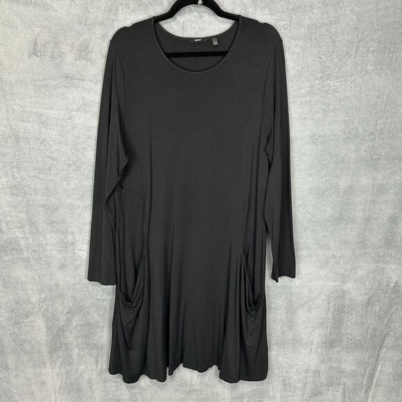 Betabrand Dresses & Skirts - Betabrand Dress Womens Large Black Travel Neutral Minimalist Flowy Loose Comfy